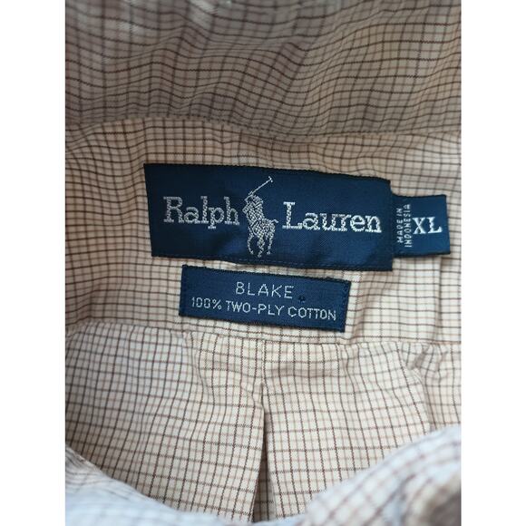 Ralph Lauren Blake Cotton Plaid Button Down Shirt Mens Size XL - Picture 3 of 4